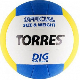 Волейбольный мяч Torres DIG белый-синий-желтый